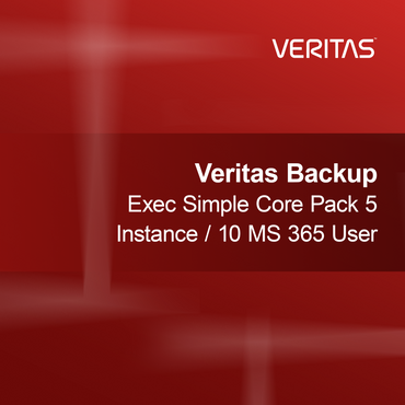 Pachet de bază simplu Veritas Backup Exec 5 instanțe / 10 utilizatori MS 365